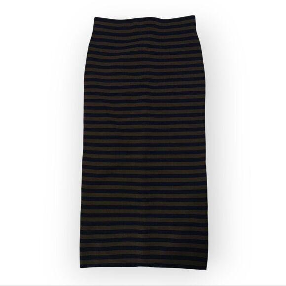 NWT Good American Green and Blue Ribbed Pencil Zip Back Skirt Sz 0 - Picture 9 of 12